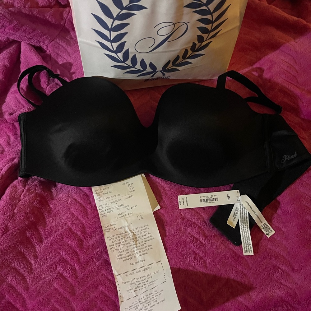 Victoria's Secret Black Convertible Strapless Push-Up Bra